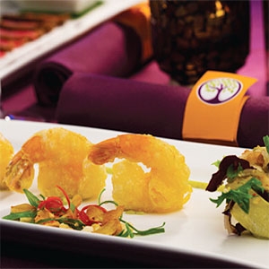 Tapioca Battered Prawns with Asian Aioli and Nashi Pear Salad